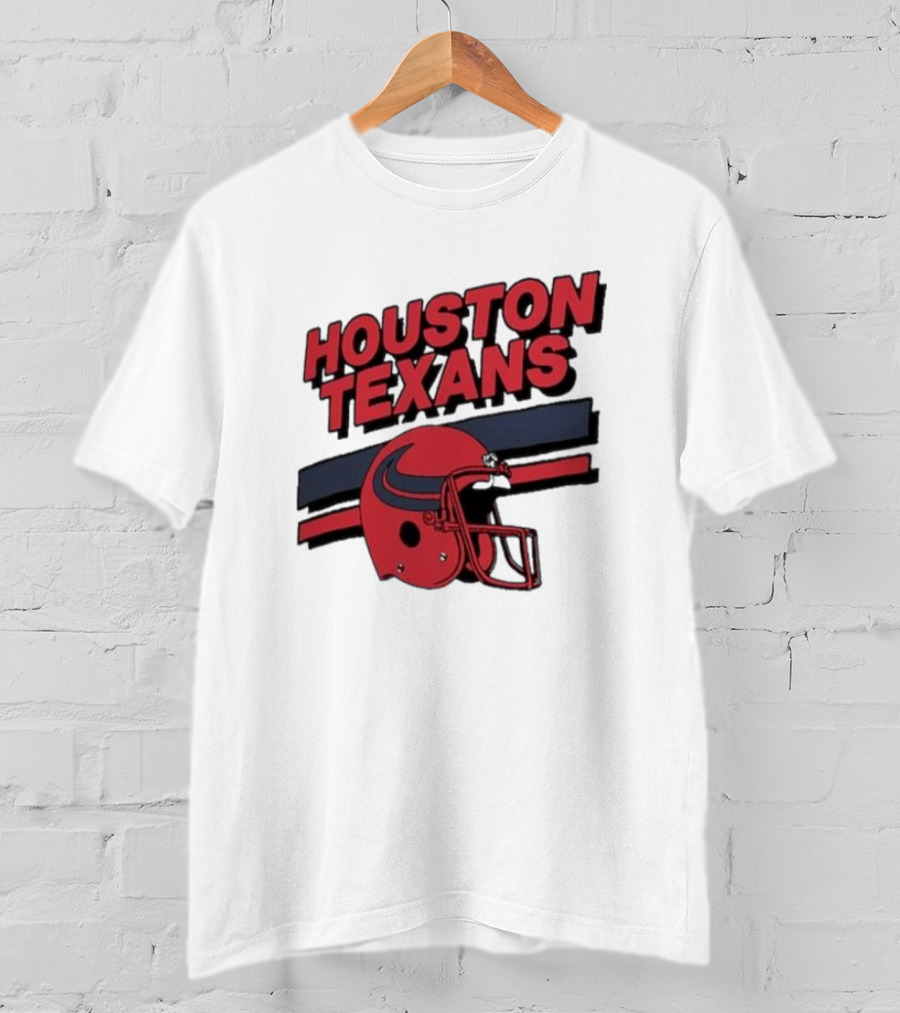 Houston Texans Vintage Helmet Stripes Retro Homage T-Shirt