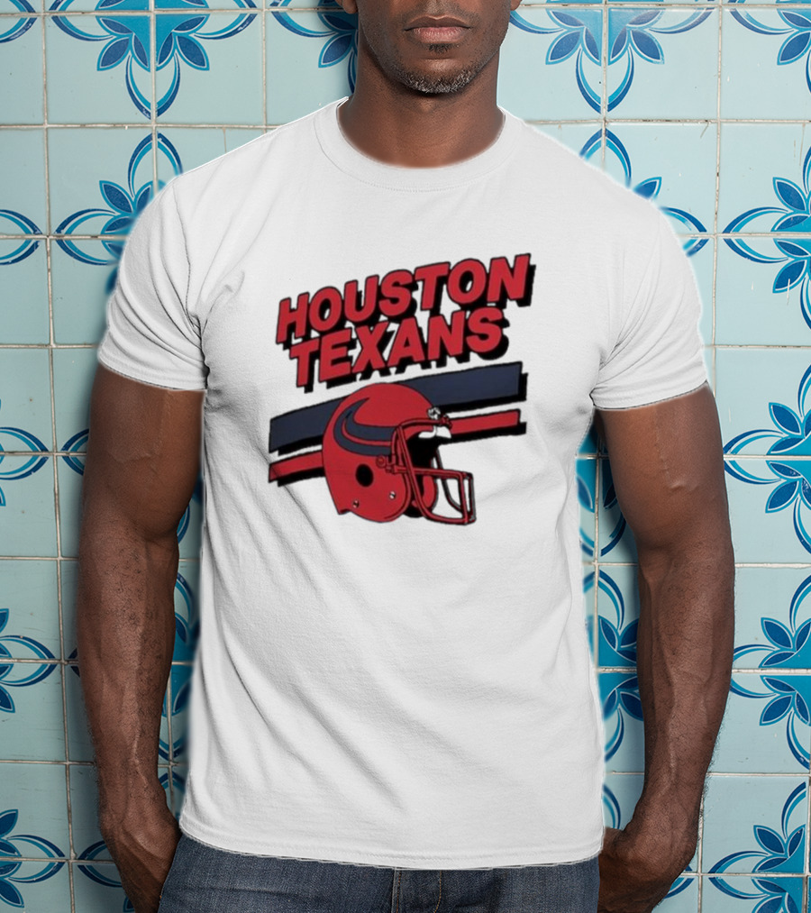 Houston Texans Vintage Helmet Stripes Retro Homage T-Shirt