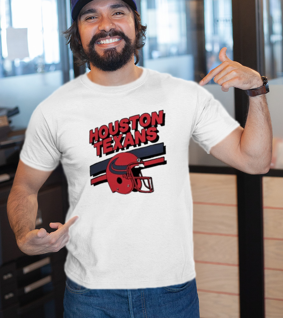Houston Texans Vintage Helmet Stripes Retro Homage T-Shirt
