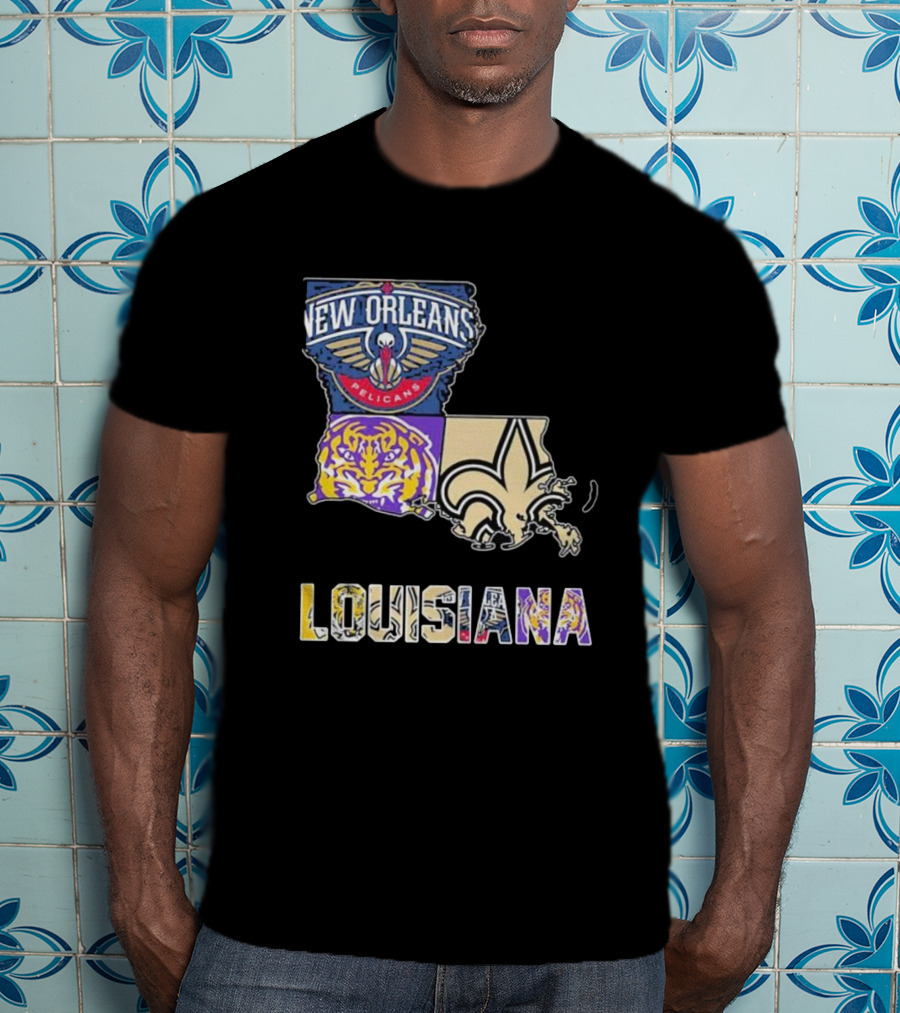 New Orleans Pelicans LSU Tigers New Orleans Saints Louisiana Pride T-Shirt