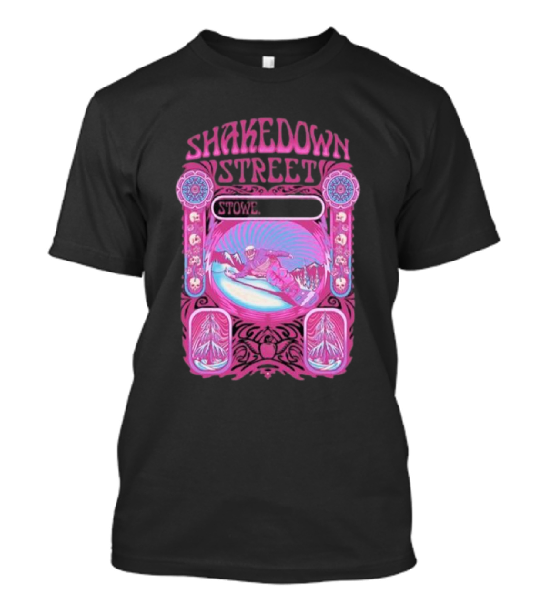 Shakedown Street Stowe Vermont Psychedelic Snowboarder Retro T-Shirt