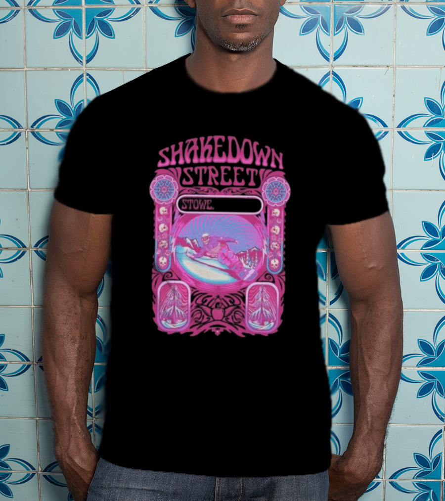 Shakedown Street Stowe Vermont Psychedelic Snowboarder Retro T-Shirt