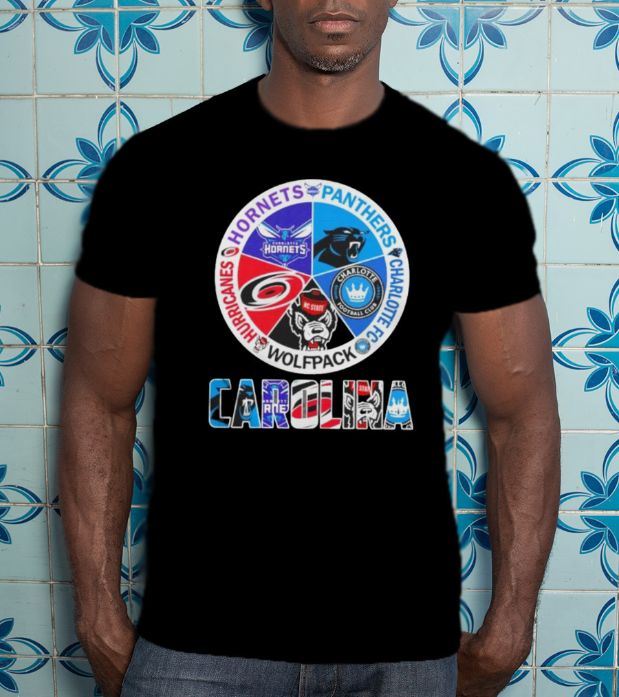 Carolina Panthers Hornets Hurricanes Wolfpack Charlotte FC Sports Teams T-Shirt