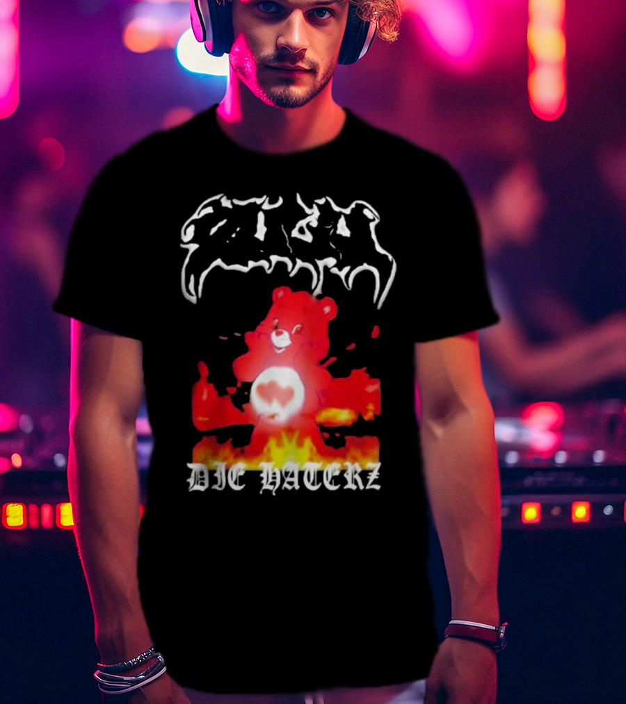 Zulu Bear Die Haterz Burning Heart T-Shirt