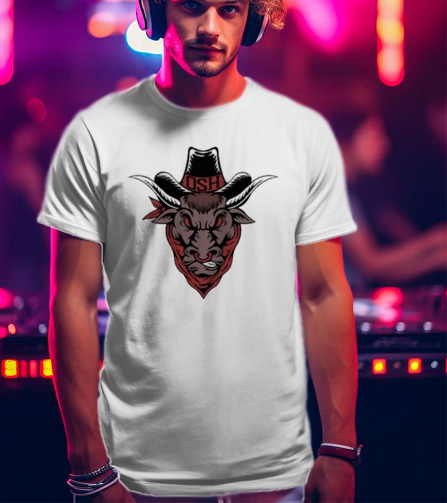 Old School Hats OSH Bull Custom Printed T-Shirt
