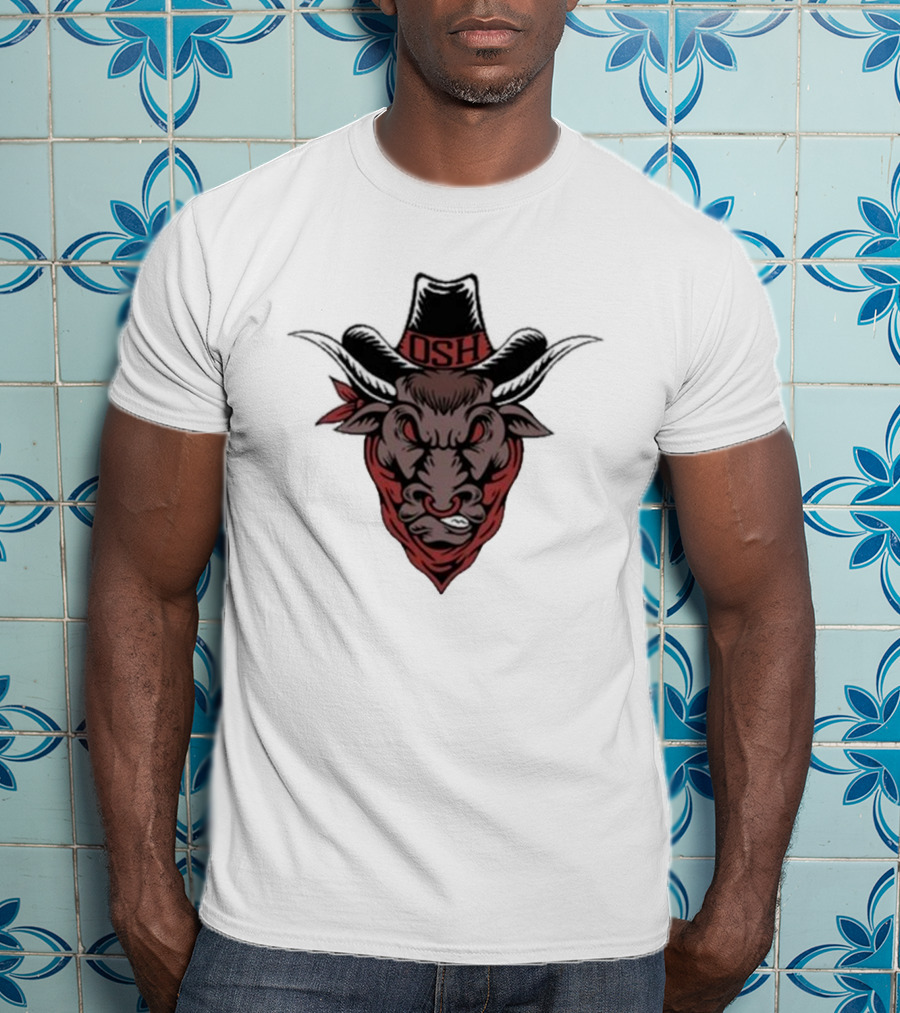 Old School Hats OSH Bull Custom Printed T-Shirt