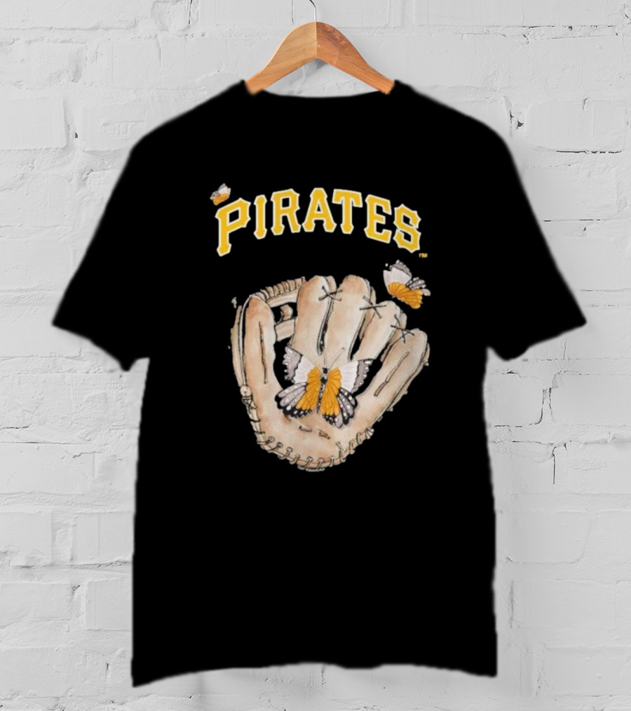 Pittsburgh Pirates Toddler Butterfly Baseball Glove Tiny Turnip T-Shirt