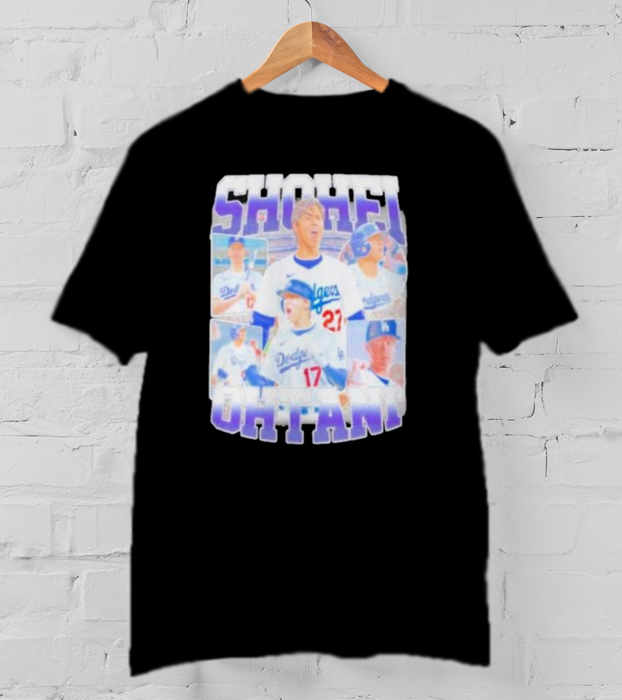Shohei Ohtani Dodgers Baseball Star Collage T-Shirt