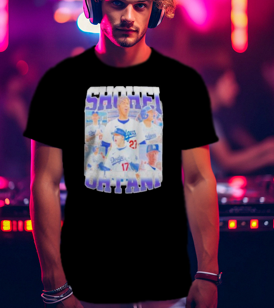 Shohei Ohtani Dodgers Baseball Star Collage T-Shirt