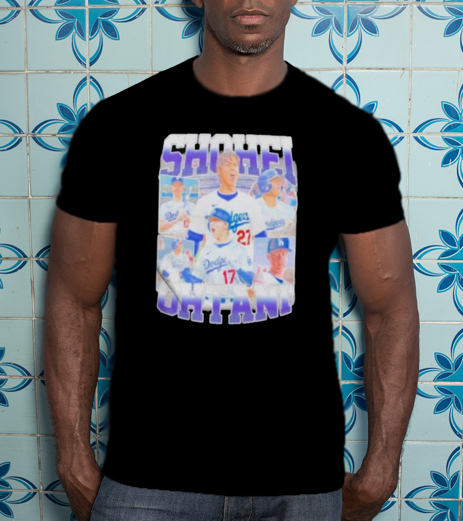 Shohei Ohtani Dodgers Baseball Star Collage T-Shirt