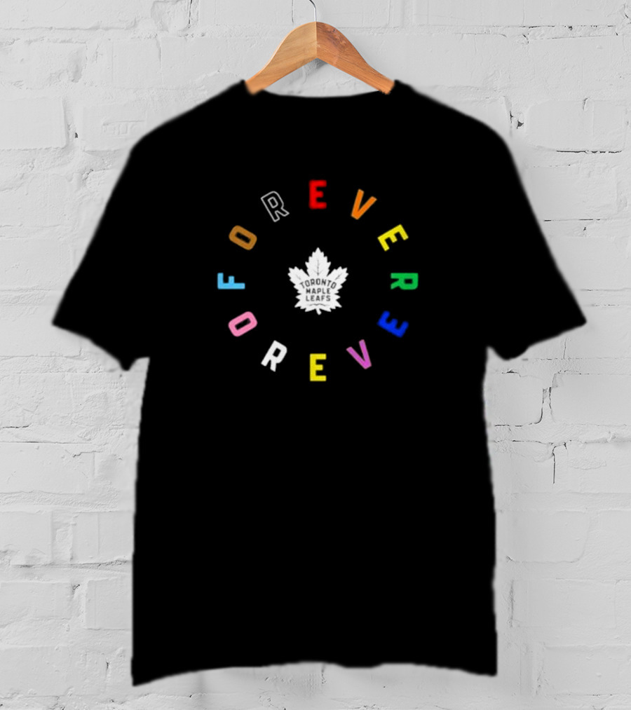 Toronto Maple Leafs Forever Colorful Text Circular T-Shirt