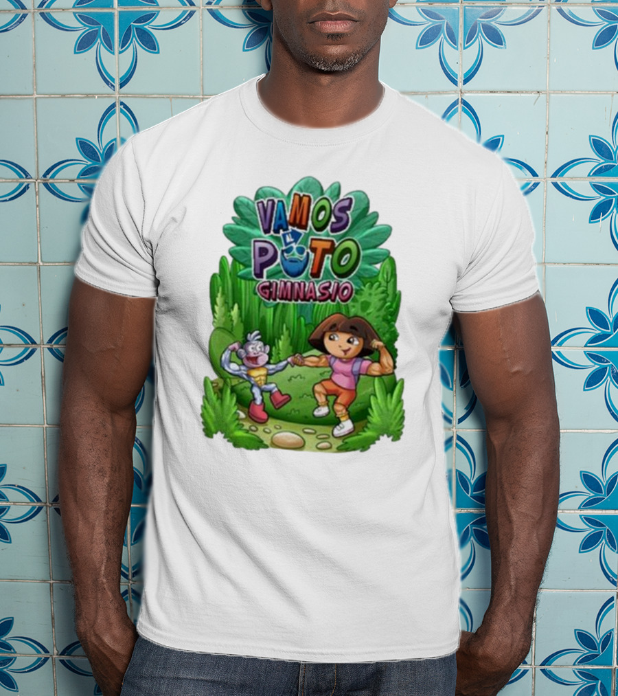 Vamos Al Puto Gimnasio Parody Cartoon Characters Fitness T-Shirt