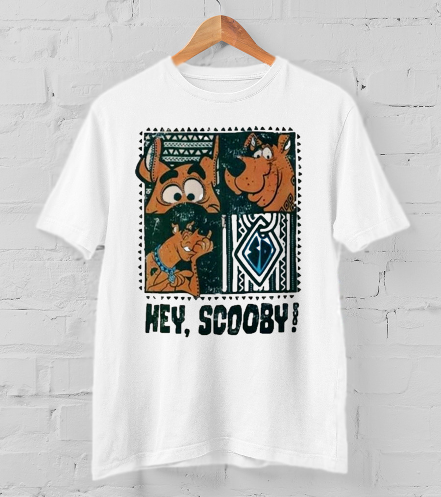 Scooby Doo Hey Scooby With Geometric Patterns And Scooby-Doo Facials T-Shirt