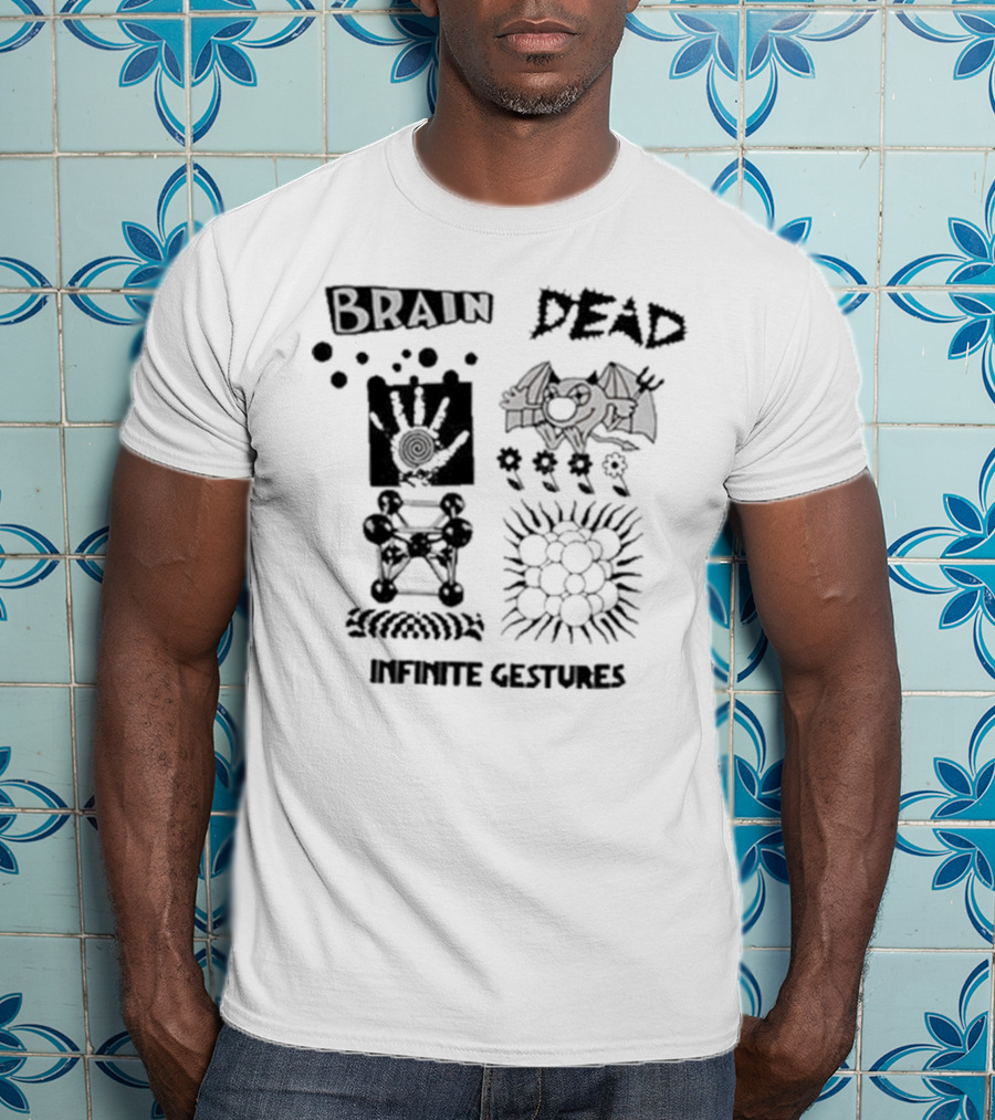 Wearebraindead Brain Dead Infinite Gestures Hand Bat Symbols T-Shirt