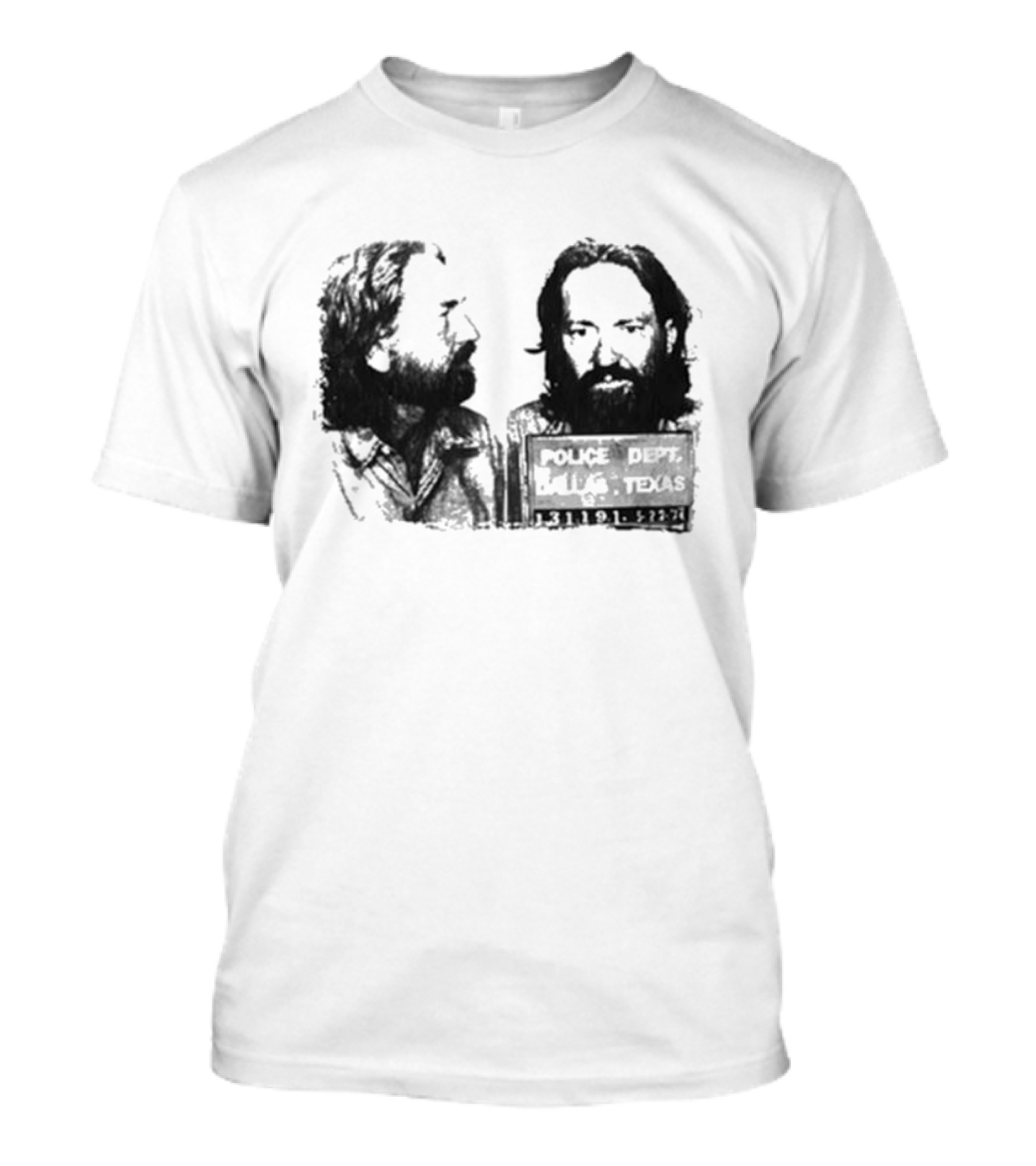 Willie Nelson Police Dept Texas Mugshot Profile T-Shirt
