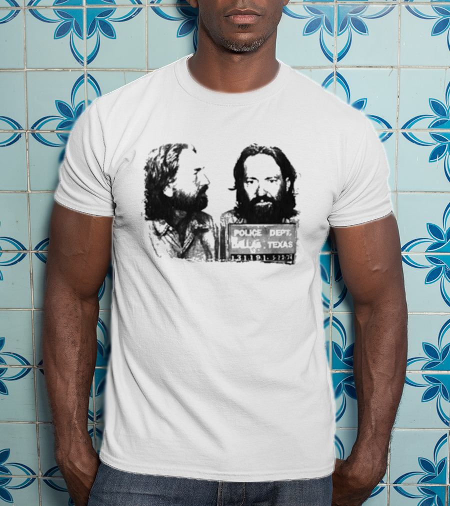 Willie Nelson Police Dept Texas Mugshot Profile T-Shirt