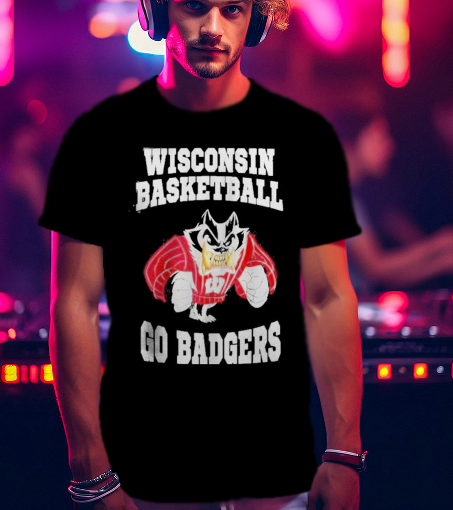 Wisconsin Basketball Go Badgers Mascot Wisconsin Badgers T-Shirt