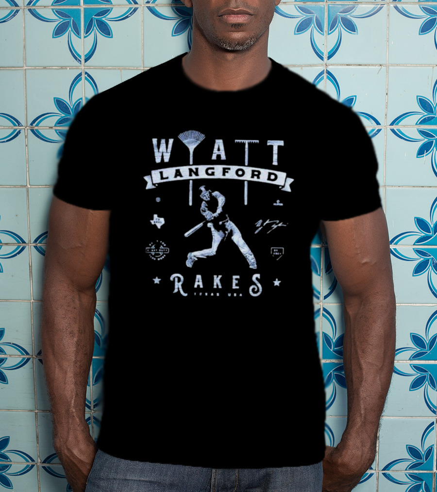 Wyatt Langford Rakes Texas USA Baseball Player T-Shirt