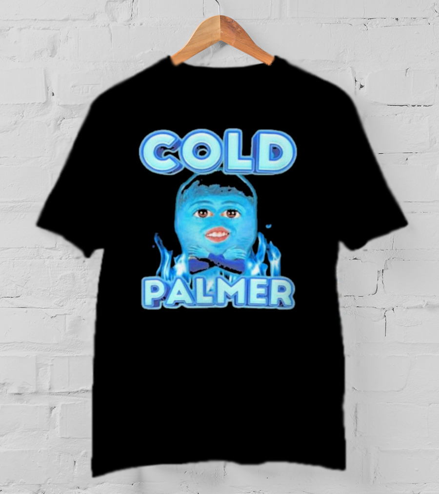 Cold Palmer Frozen Face With Blue Flames T-Shirt