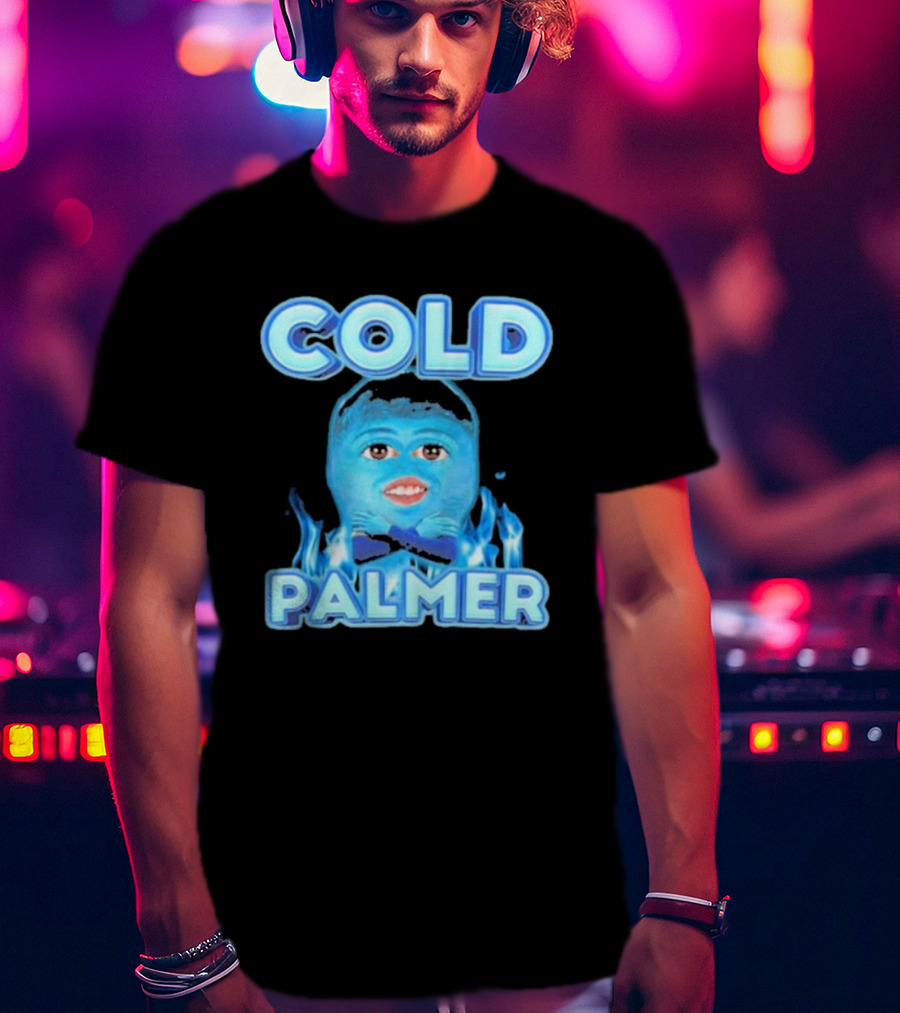 Cold Palmer Frozen Face With Blue Flames T-Shirt