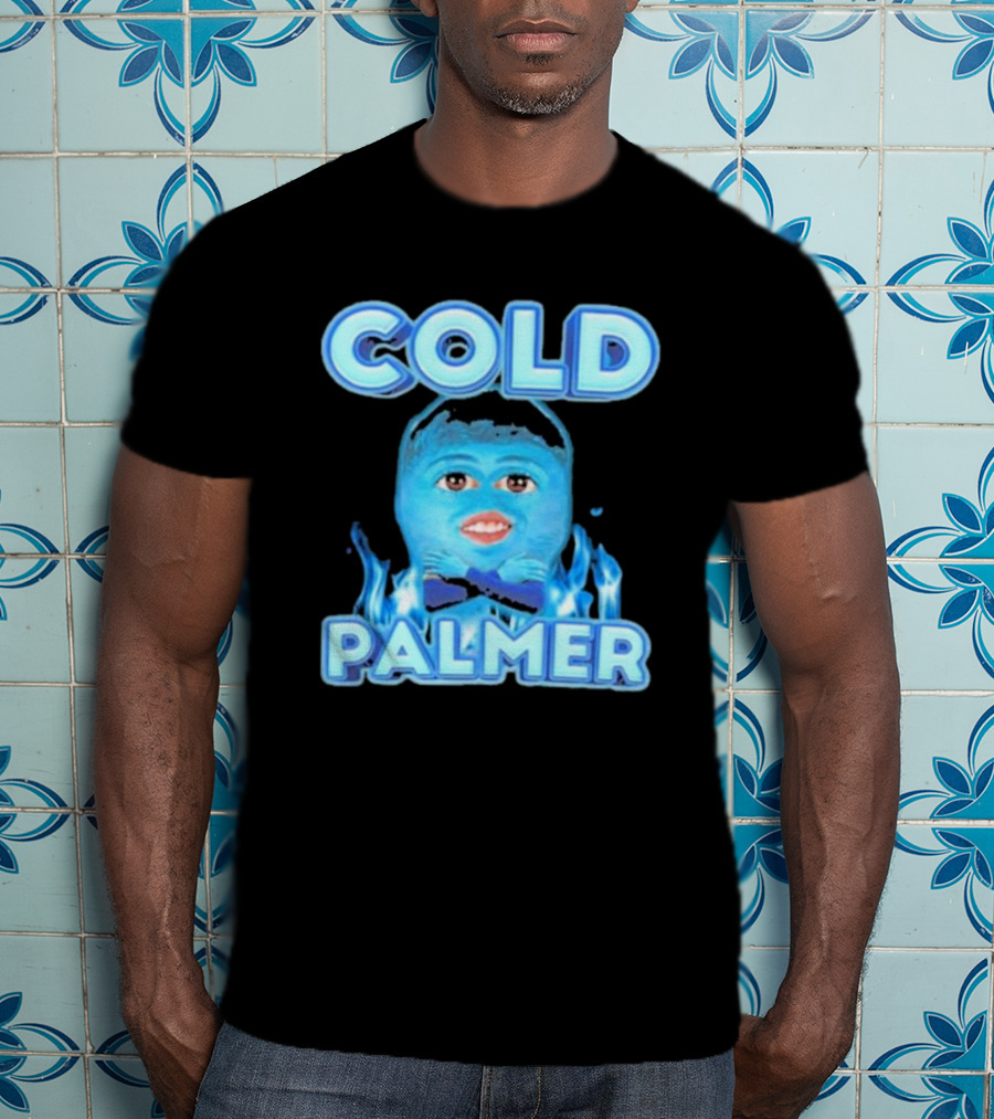 Cold Palmer Frozen Face With Blue Flames T-Shirt
