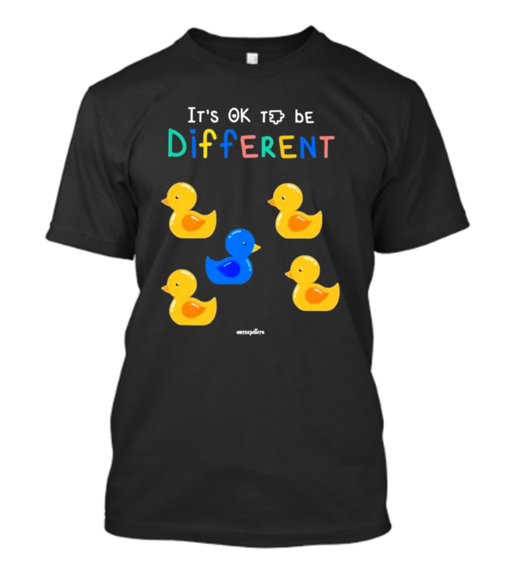 It's OK To Be Different Cute Yellow And Blue Ducklings T-Shirt