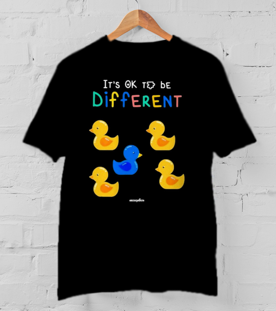 It's OK To Be Different Cute Yellow And Blue Ducklings T-Shirt
