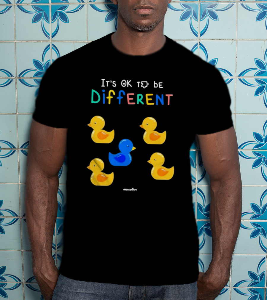 It's OK To Be Different Cute Yellow And Blue Ducklings T-Shirt