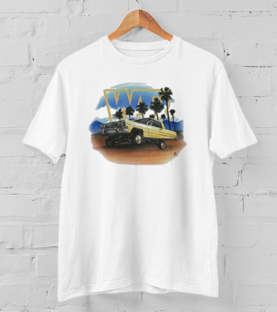 War Low Rider Airbrush Palm Trees Classic Car Lifted T-Shirt