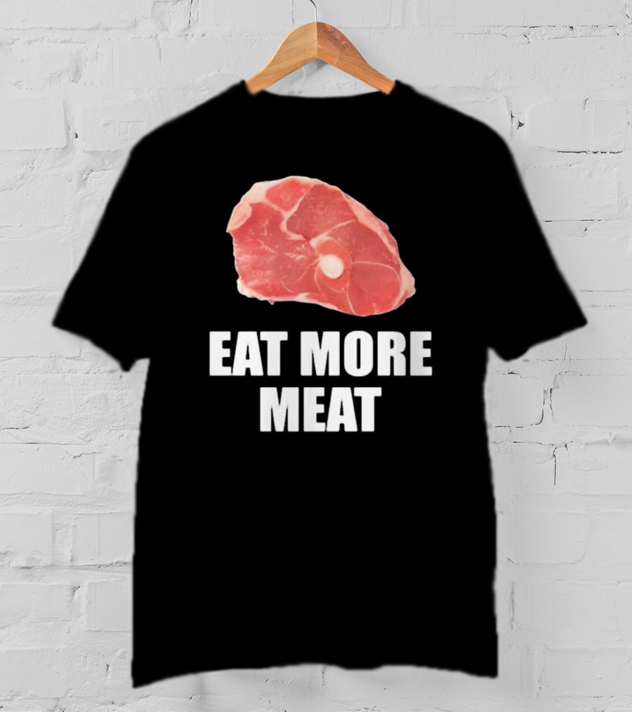 Oscar De La Hoya Wearing Eat More Meat Steak Slice T-Shirt
