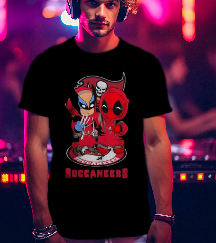 Tampa Bay Buccaneers Marvel Wolverine Deadpool Buccaneers T-Shirt