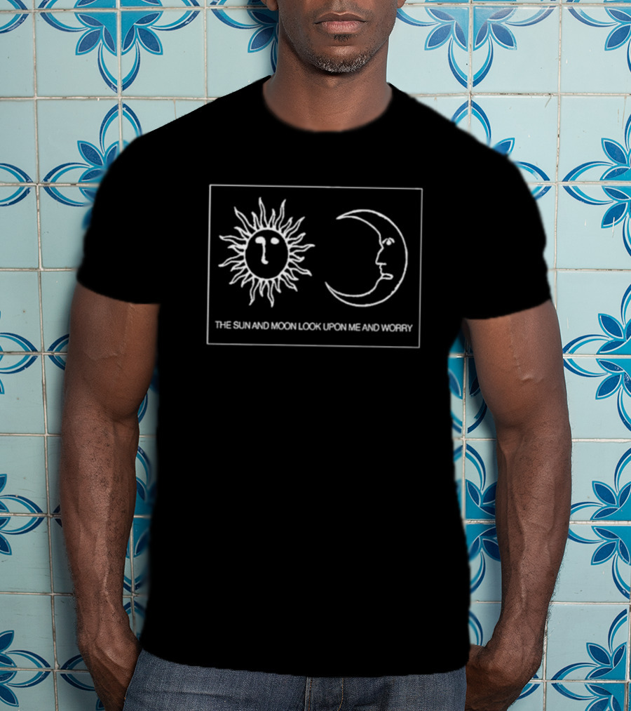 The Sun And Moon Look Upon Me And Worry Celestial Faces T-Shirt
