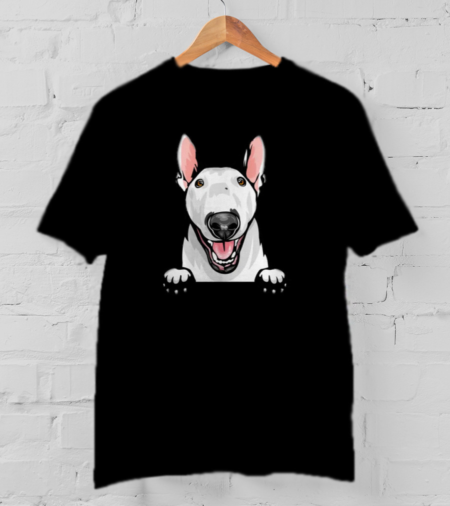 Animal Dog Bull Terrier Peeking With Ears And Nose T-Shirt
