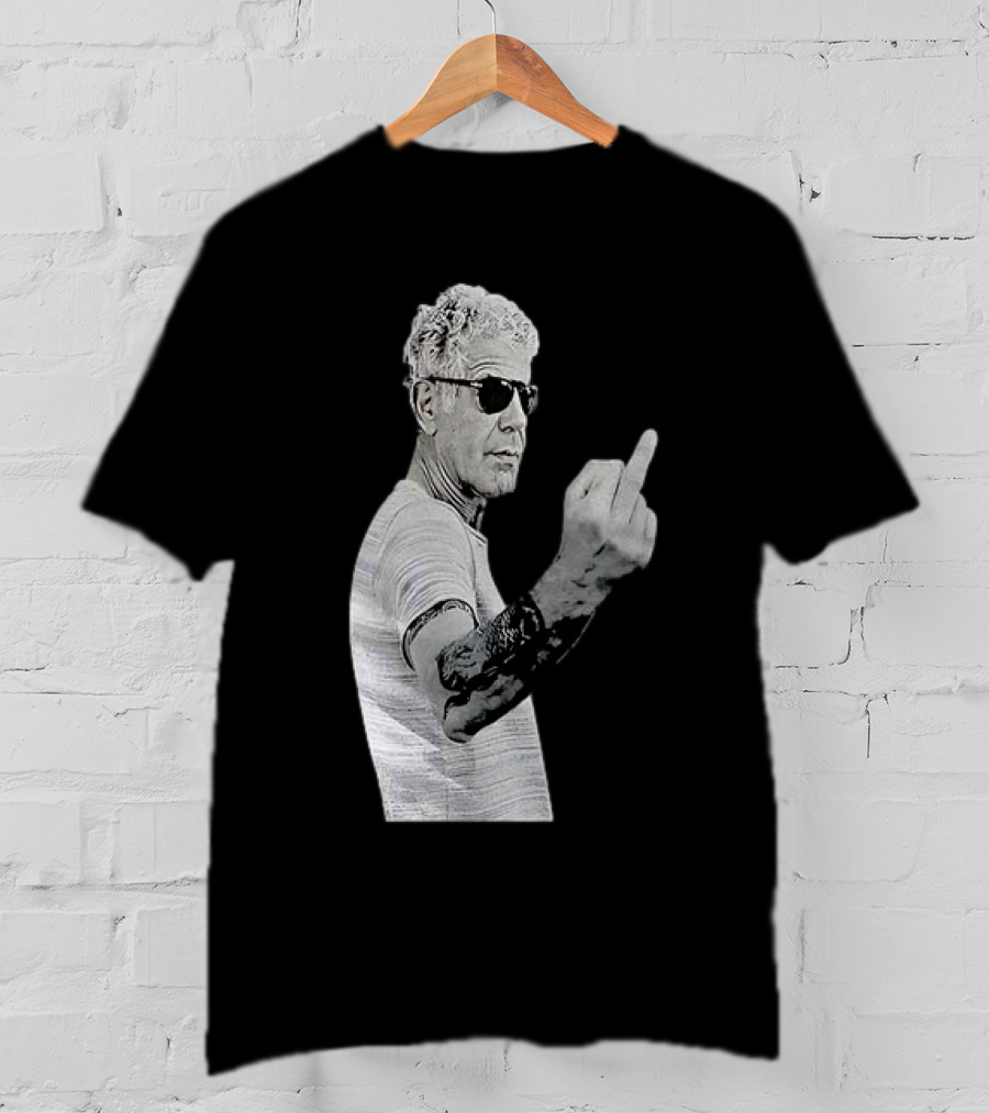 Anthony Bourdain Iconic Middle Finger Gesture T-Shirt