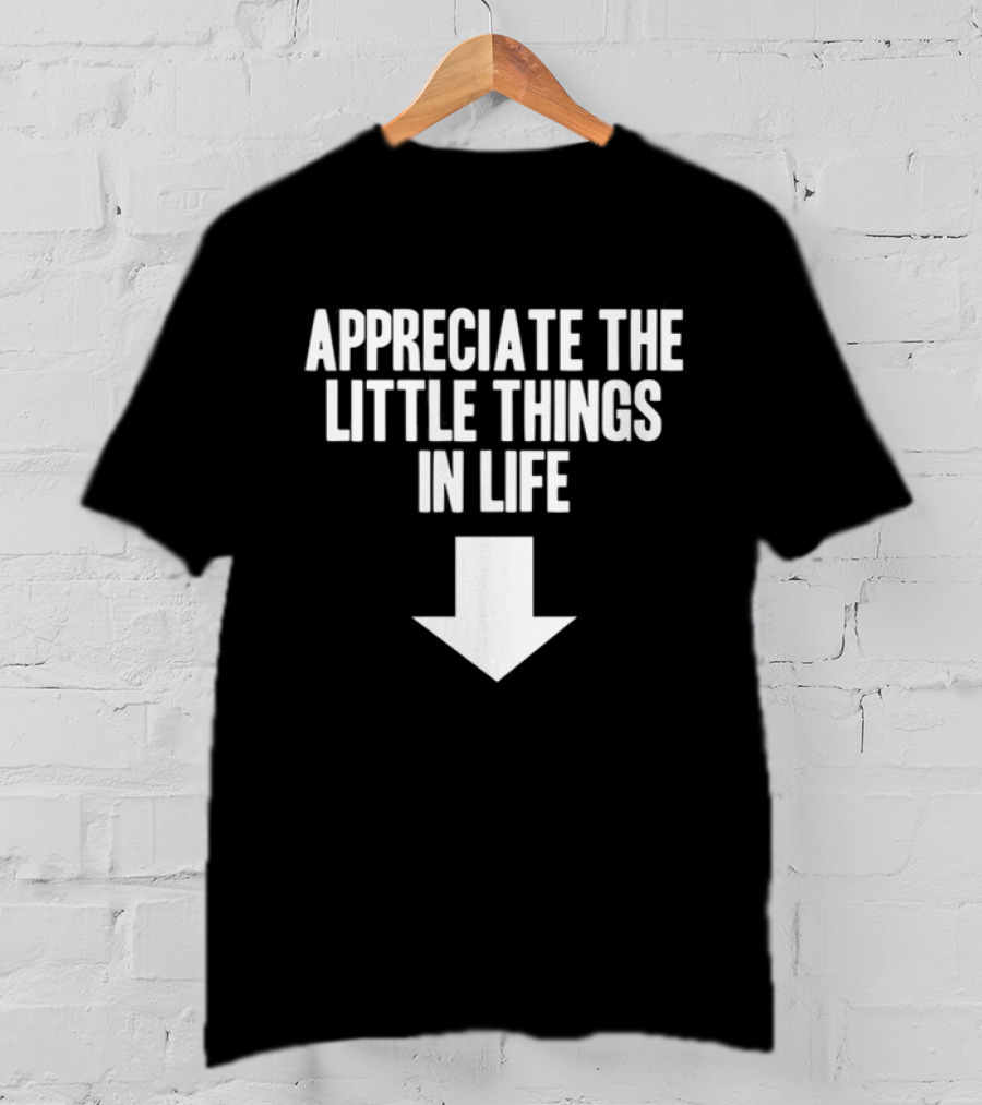 Appreciate The Little Things In Life Down Arrow T-Shirt