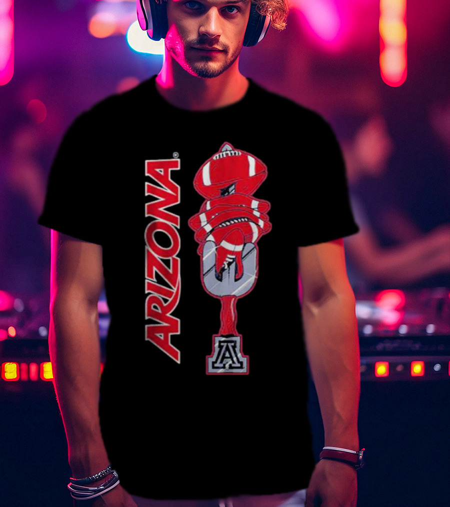 Arizona Football Turnover Sword With Red Helmet Stack And 'A' Emblem T-Shirt