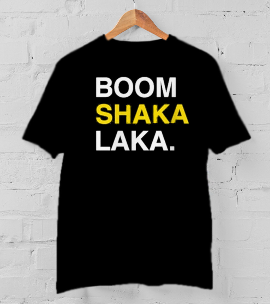 BOOM SHAKA LAKA Vintage Sports Culture Phrase T-Shirt