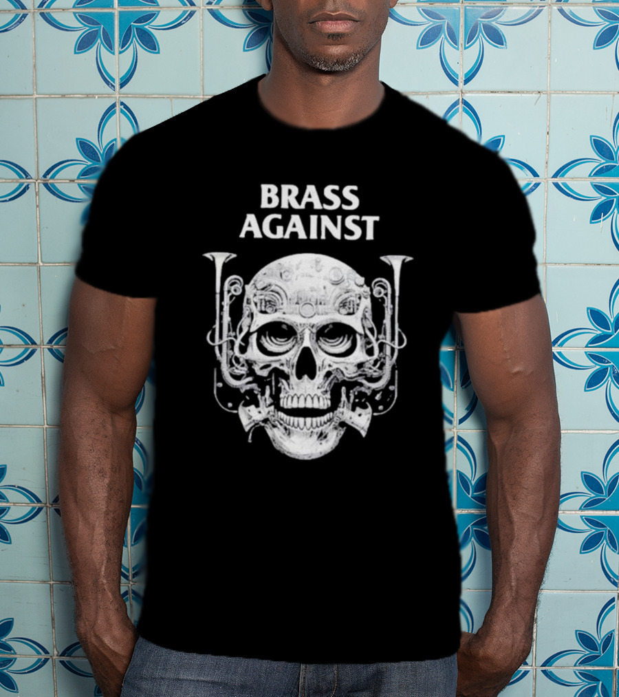 Brass Against Skull And Horns T-Shirt