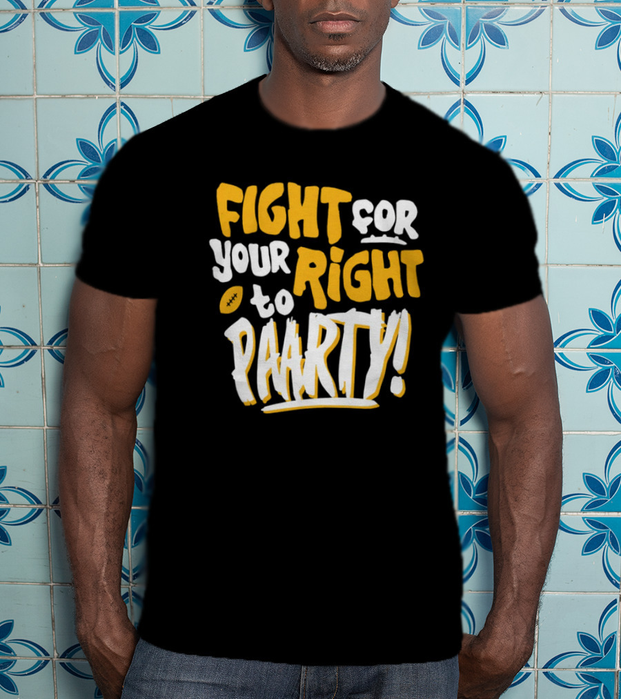 Fight For Your Right To Party Charlie Hustle Shop Football T-Shirt