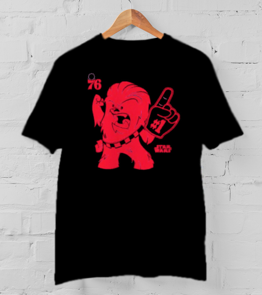 Philadelphia 76ers Star Wars Chewbacca 76 #1 Fan T-Shirt