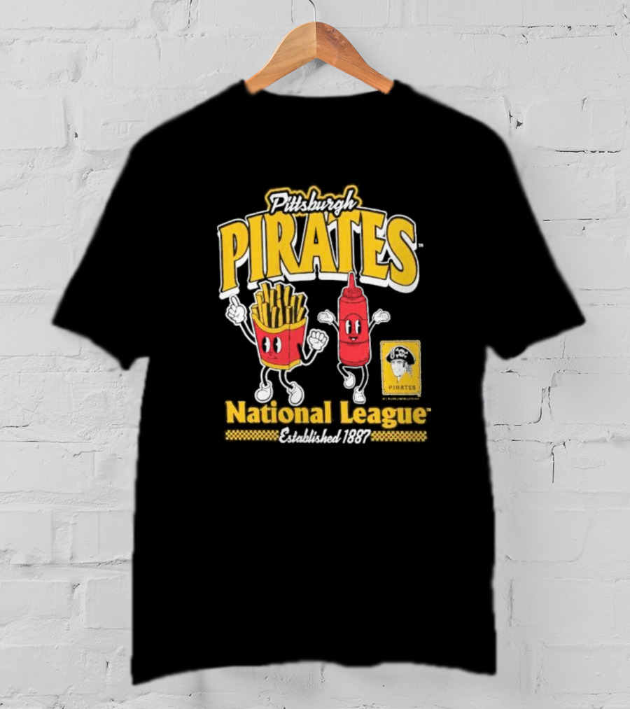 Pittsburgh Pirates National League Established 1887 Fries Ketchup Cooperstown Collection T-Shirt