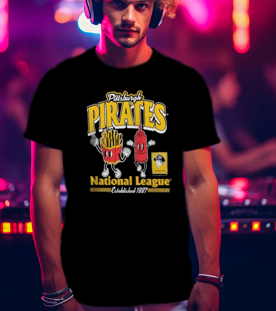Pittsburgh Pirates National League Established 1887 Fries Ketchup Cooperstown Collection T-Shirt