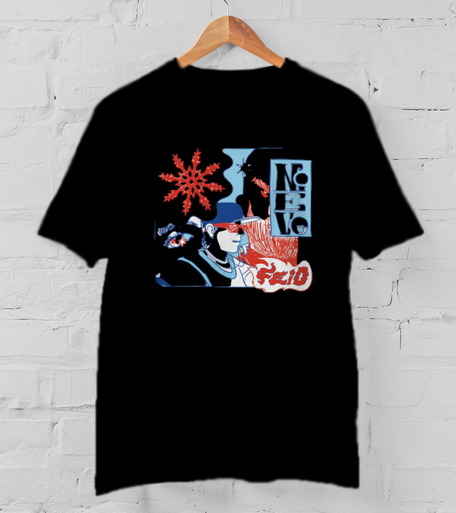 Ferxxo Merch Store Feid Nieve Snowflake Graphic Hip-Hop T-Shirt