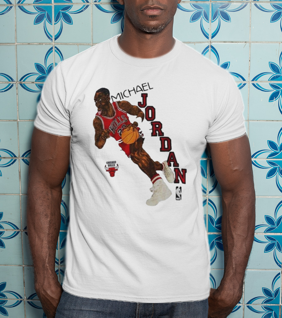 Michael Jordan Chicago Bulls Cartoon NBA T-Shirt