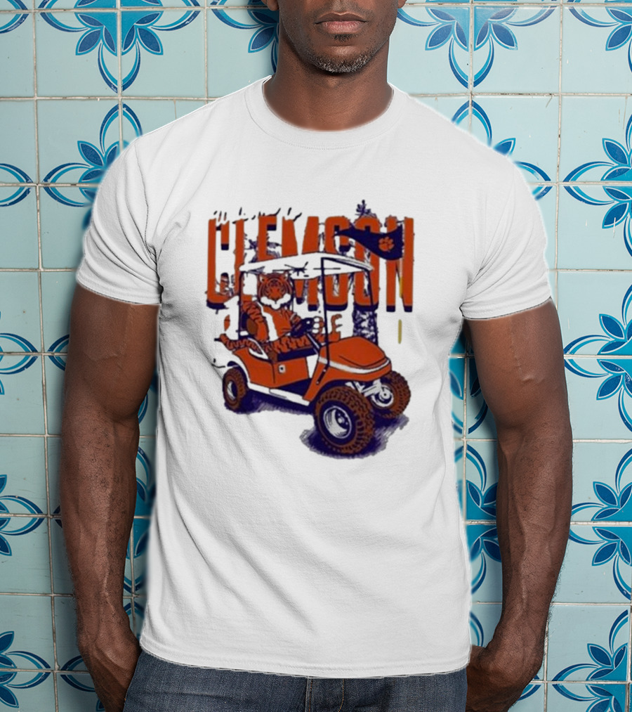 Clemson Tigers Golf Cart Mascot Adventure T-Shirt
