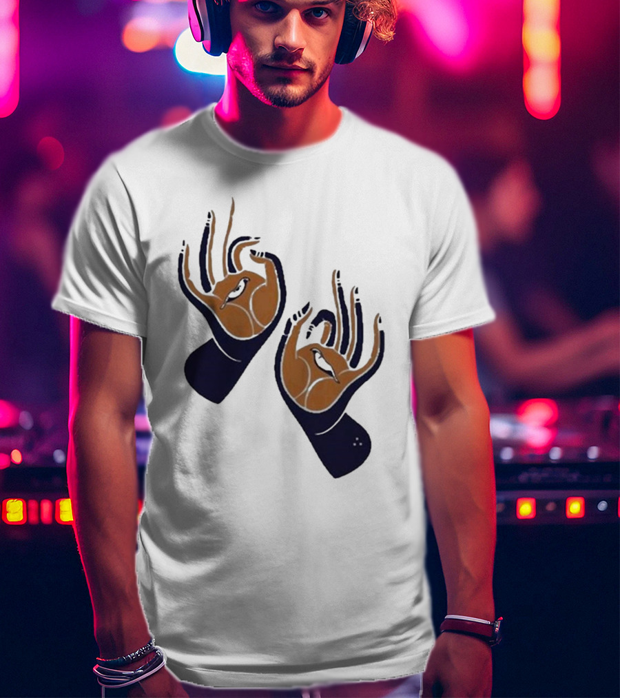 Zwangere Guy Zg Hands Bird Motif T-Shirt