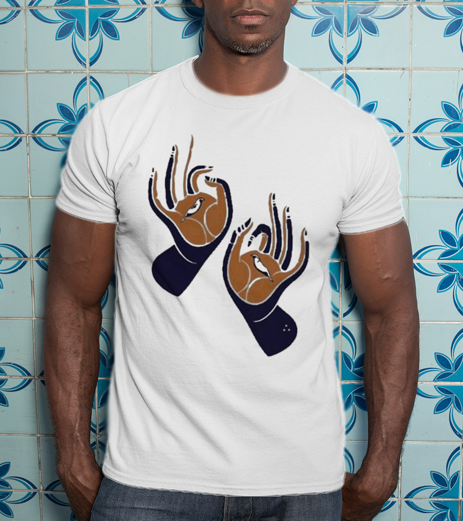 Zwangere Guy Zg Hands Bird Motif T-Shirt