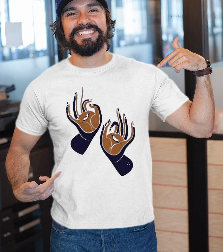 Zwangere Guy Zg Hands Bird Motif T-Shirt