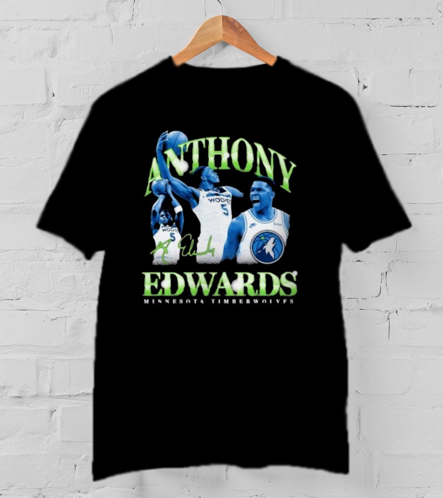 Anthony Edwards Wolves Minnesota Timberwolves 90s Retro T-Shirt
