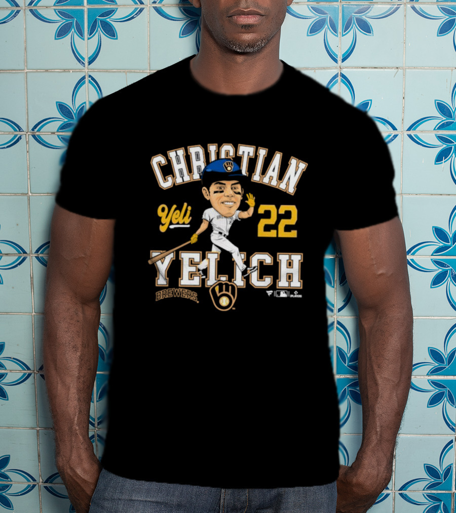 Christian Yelich Milwaukee Brewers Yeli 22 Caricature Players T-Shirt